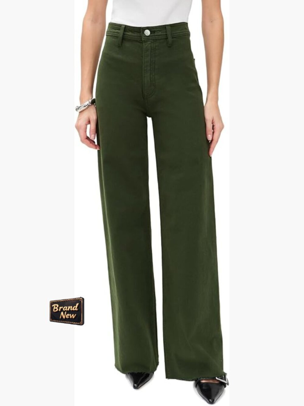 Mid-Weight Non-Stretch Denim Jeans with Raw Hem, 32.25in Inseam